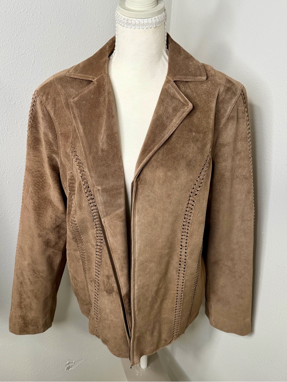 Preston & York Taupe Suede Jacket Size XL